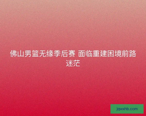 佛山男篮无缘季后赛 面临重建困境前路迷茫